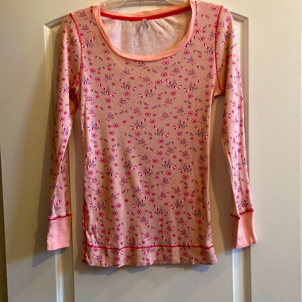 COPY - Cute candy cane print sleepwear top in size L